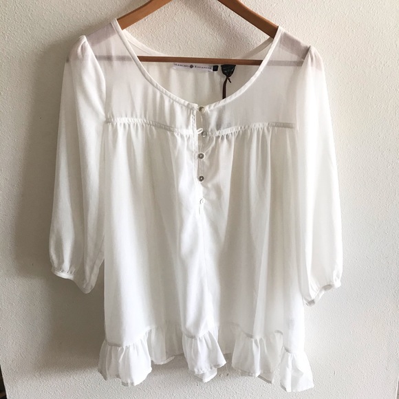 Rancho Estancia Tops - Rancho Estancia Boho White Buttoned Top NWT
